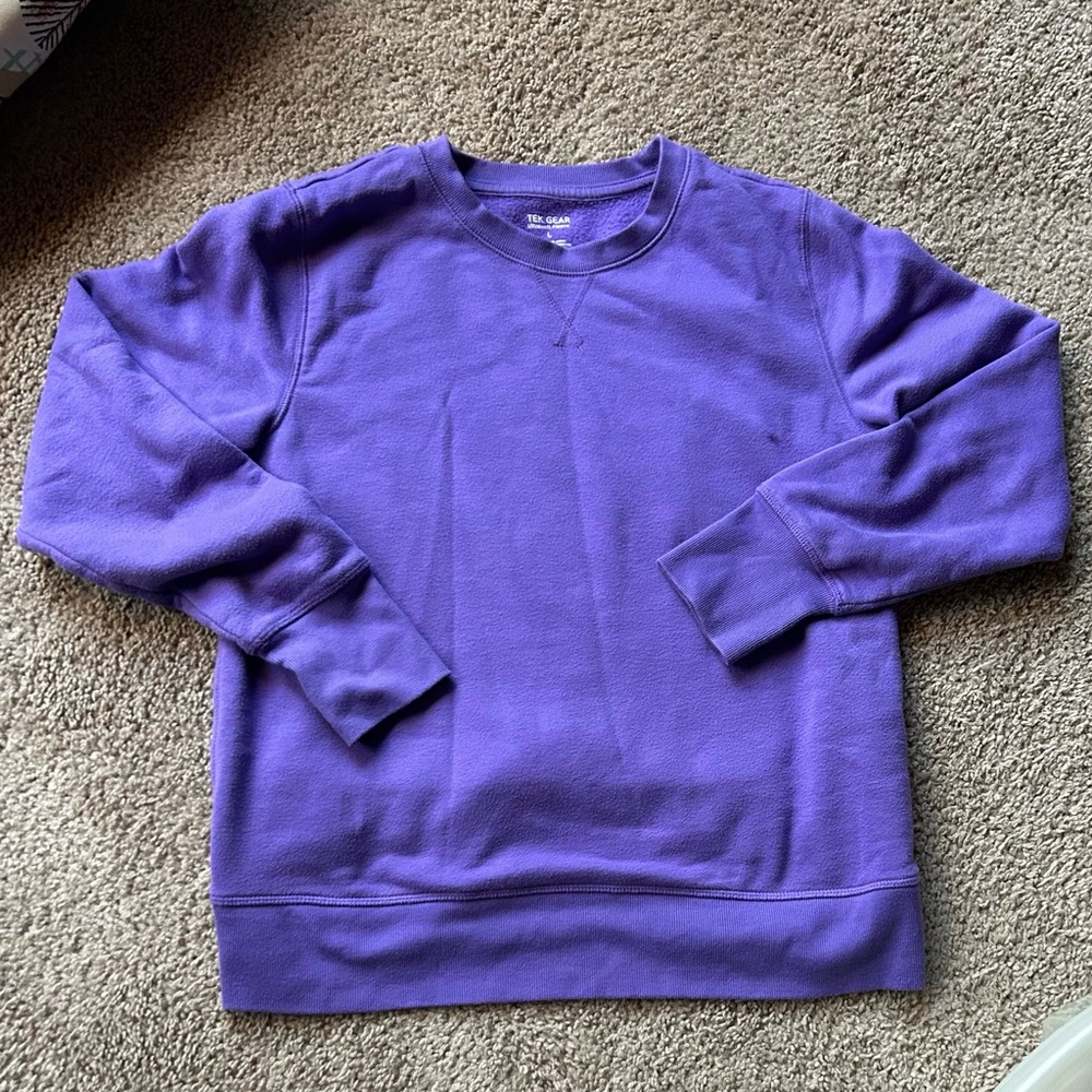 Tek Gear Purple Crewneck Ultrasoft Fleece Sweatshirt